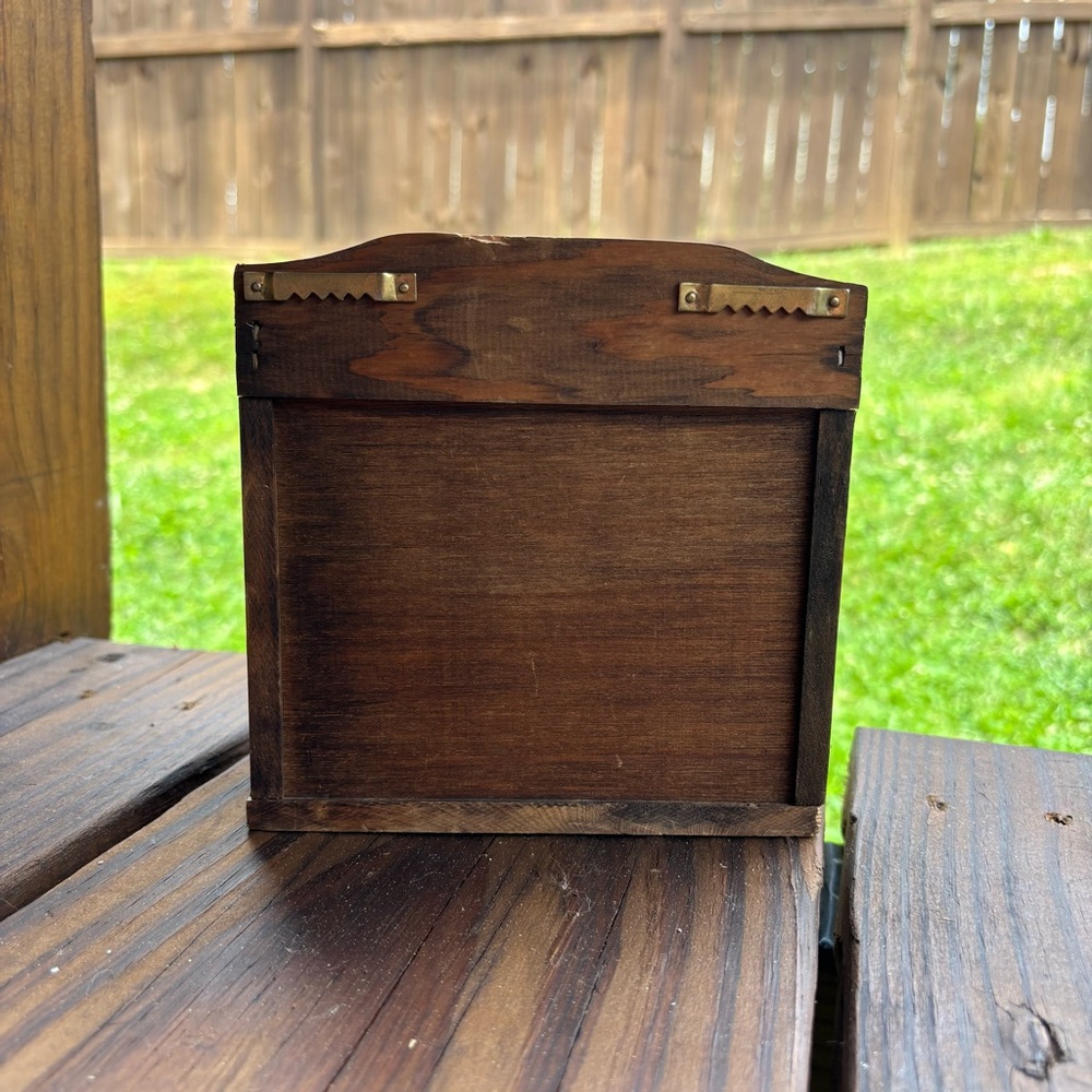 Vintage Wood Recipe Box - Picture 3 of 10